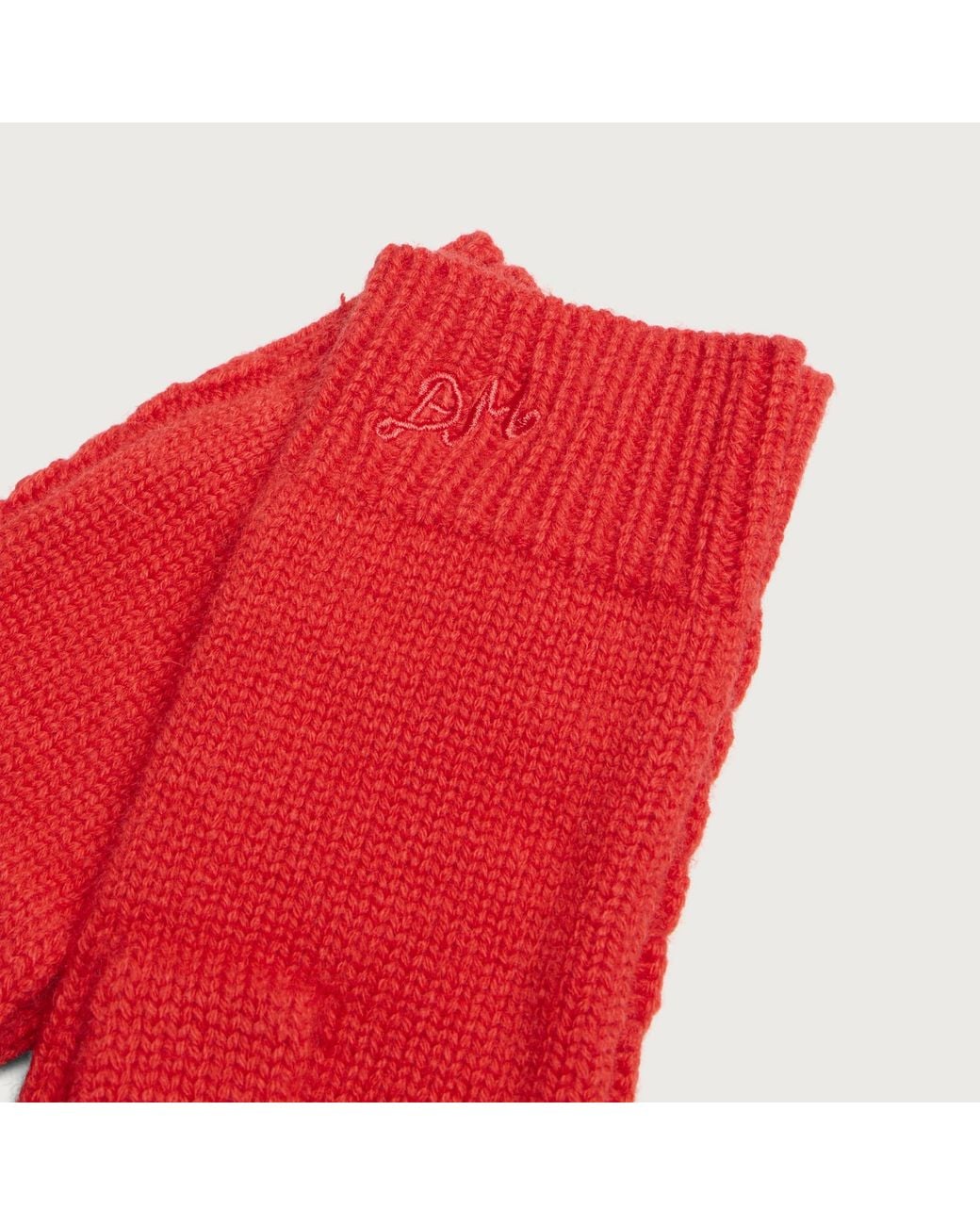 Damson Madder Red Cable Knit Mittens