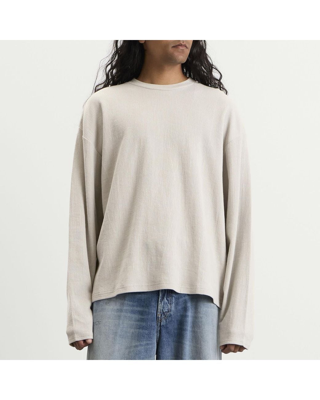 Won Hundred White Steven Long Sleeve Ribbed T-Shirt for men