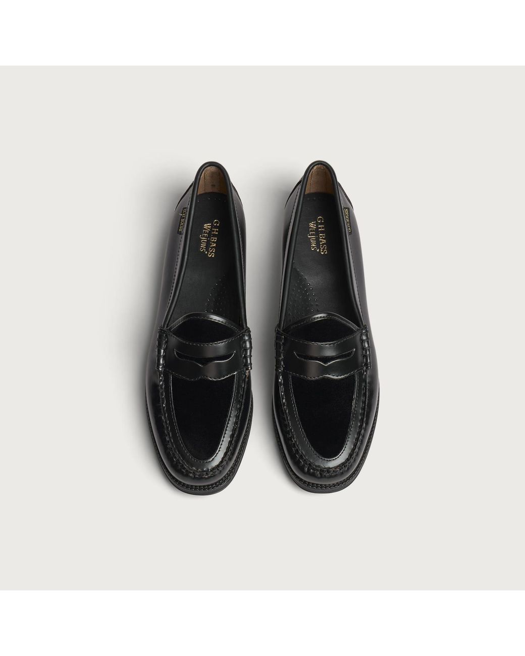 G.H.BASS Black Easy Weejun Penny Velvet Loafers