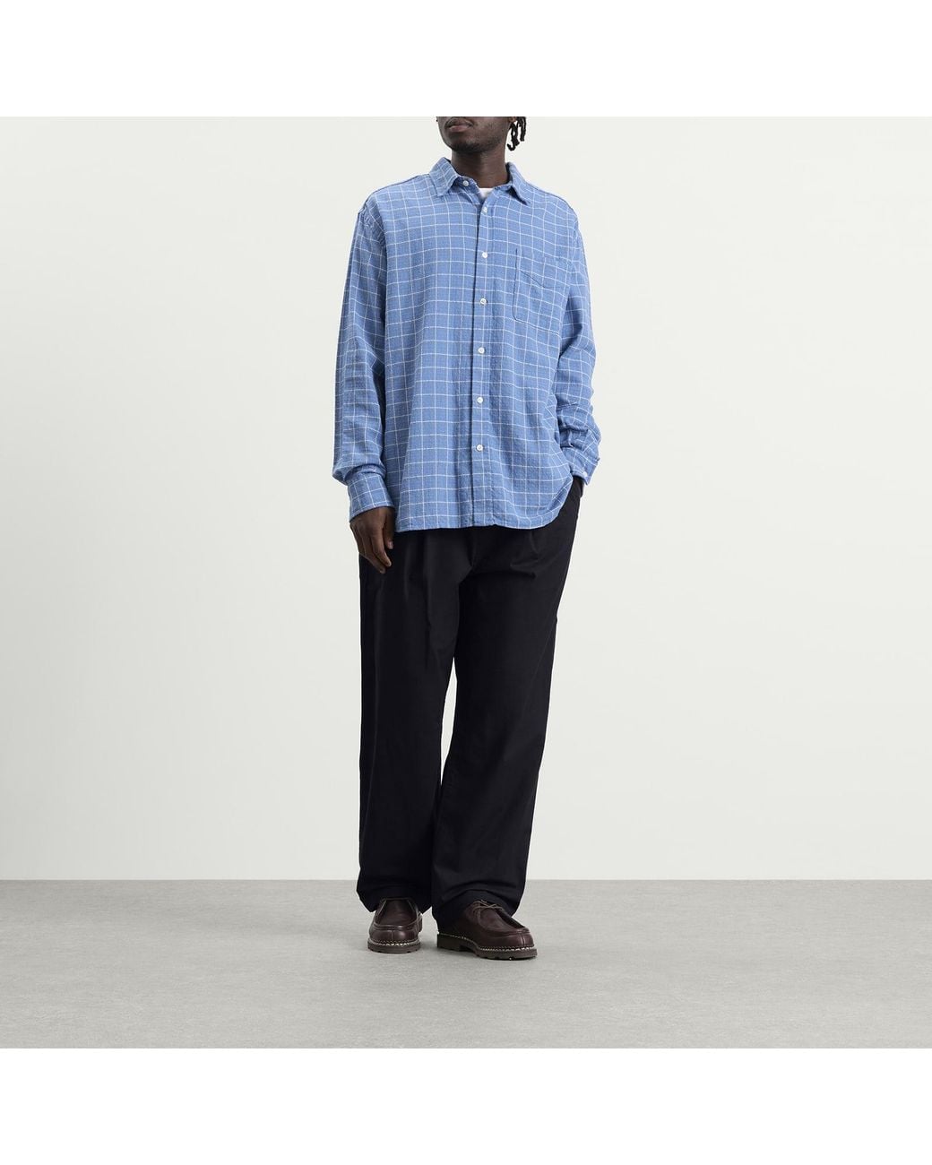 Folk Blue Drawcord Loose Trouser for men