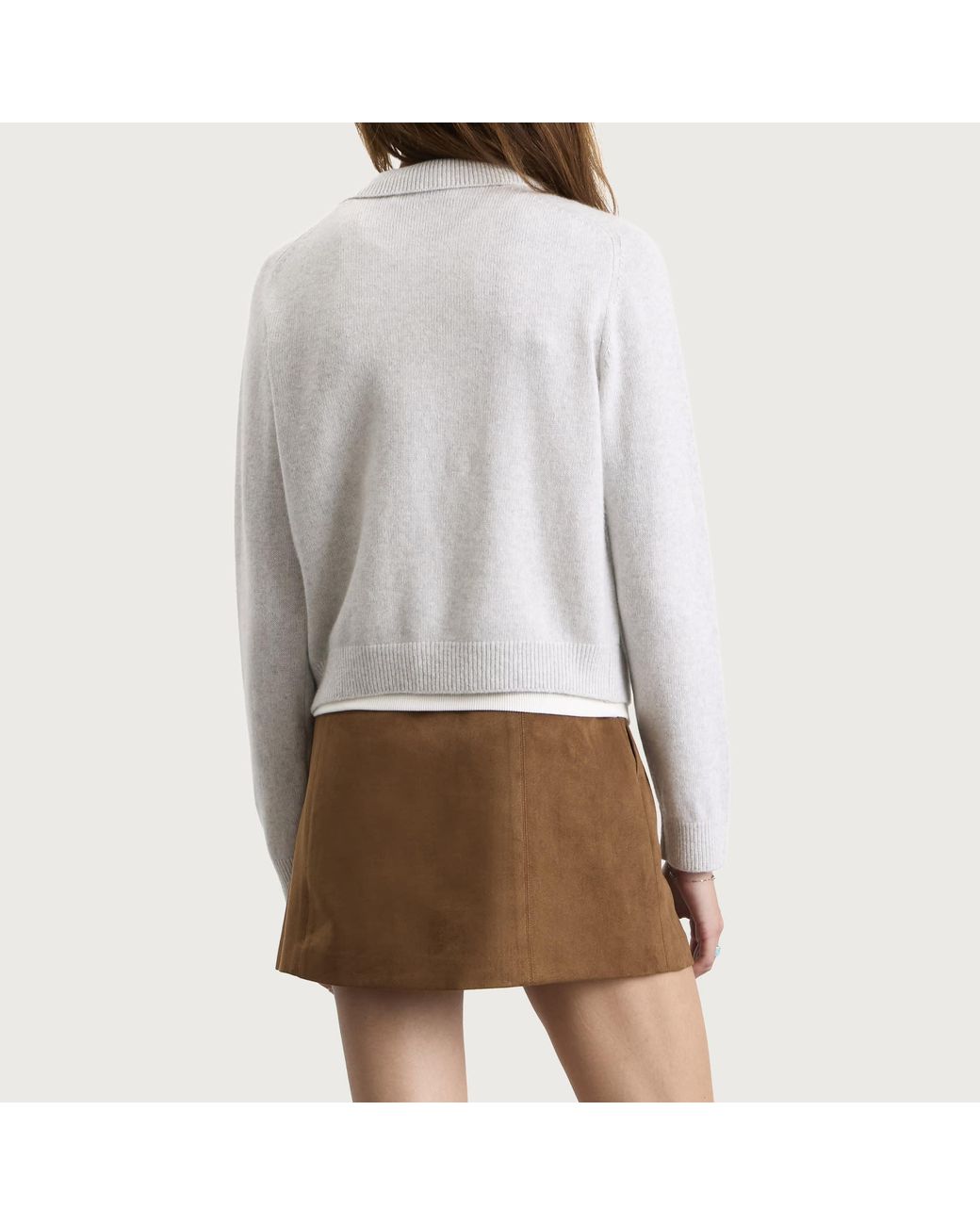 DUNST White Collared Knit Cardigan