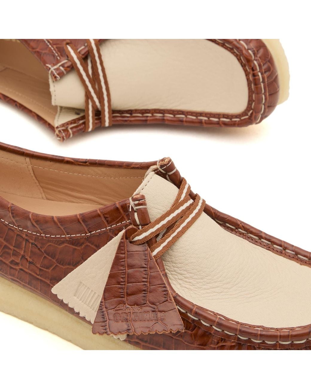 Clarks Brown Croc Patent Wallabee Boot