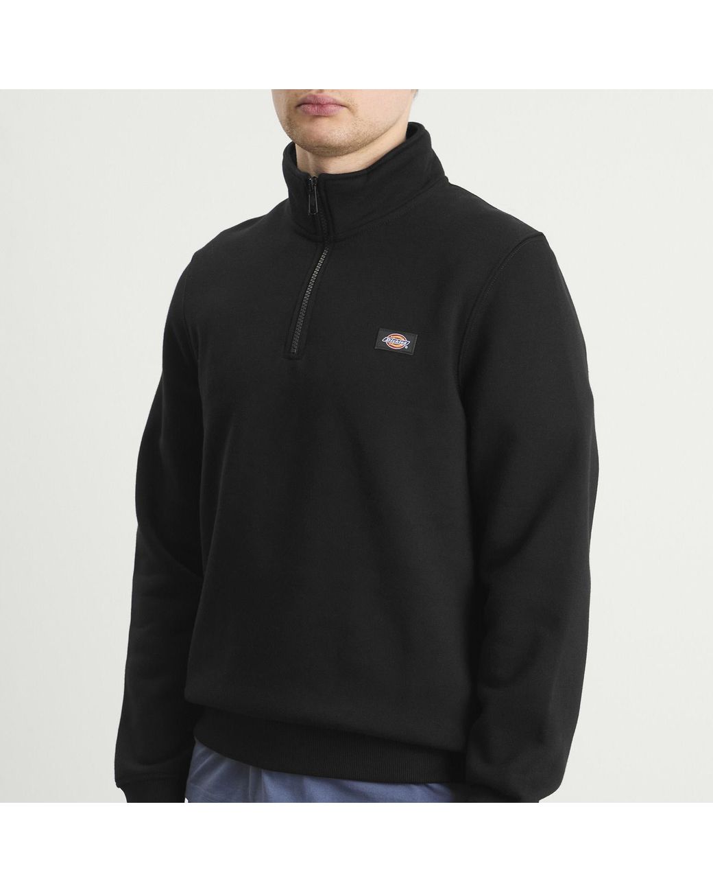Dickies Black Oakport Quarter Zip Sweatshirt for men