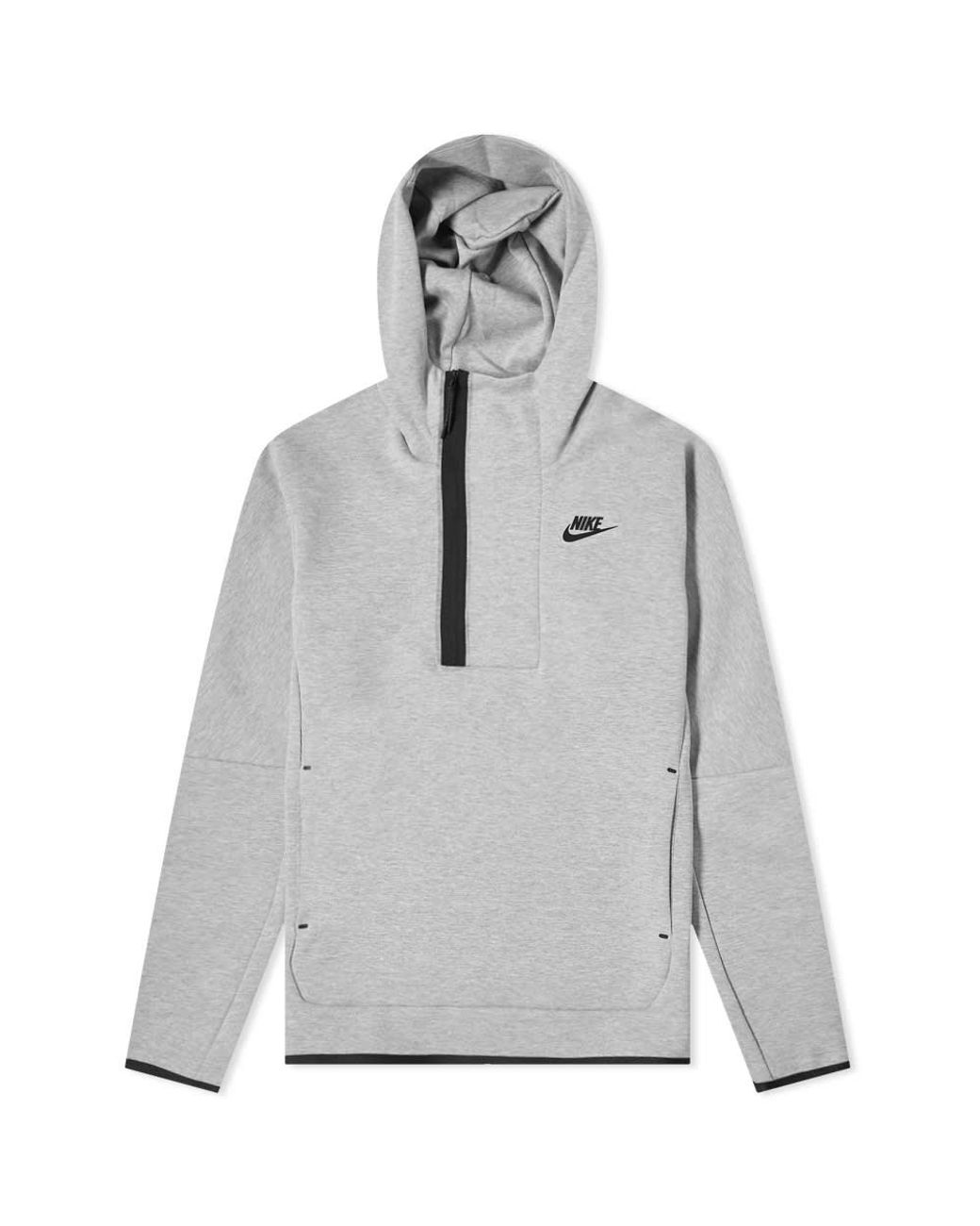 Nike Tech Fleece Half Zip Hoody in Grey for Men Lyst Australia