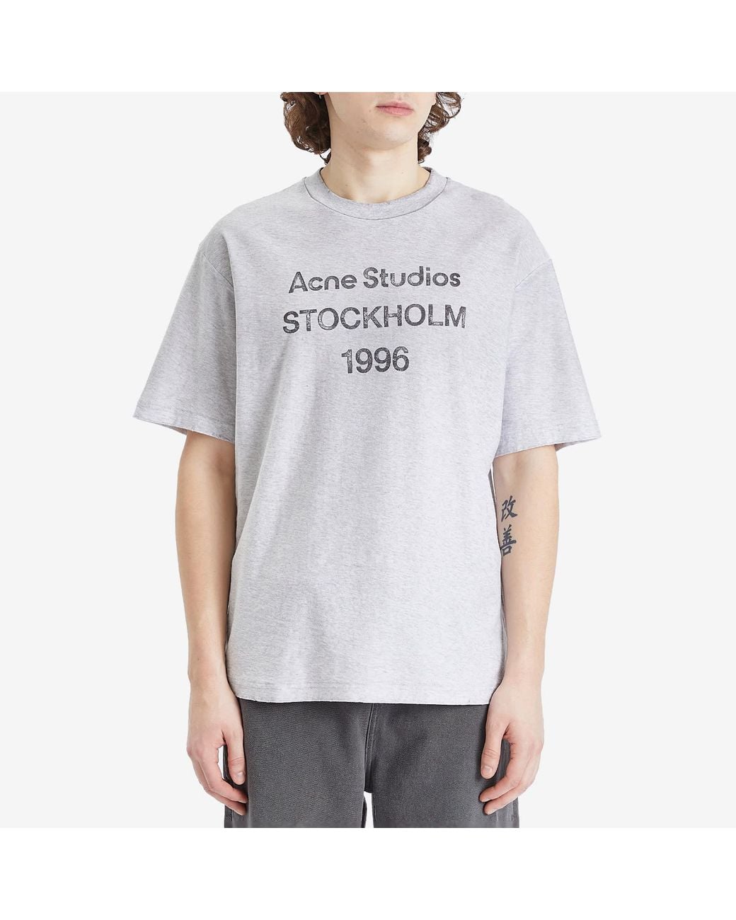 Acne White Exford 1996 Logo T-Shirt for men
