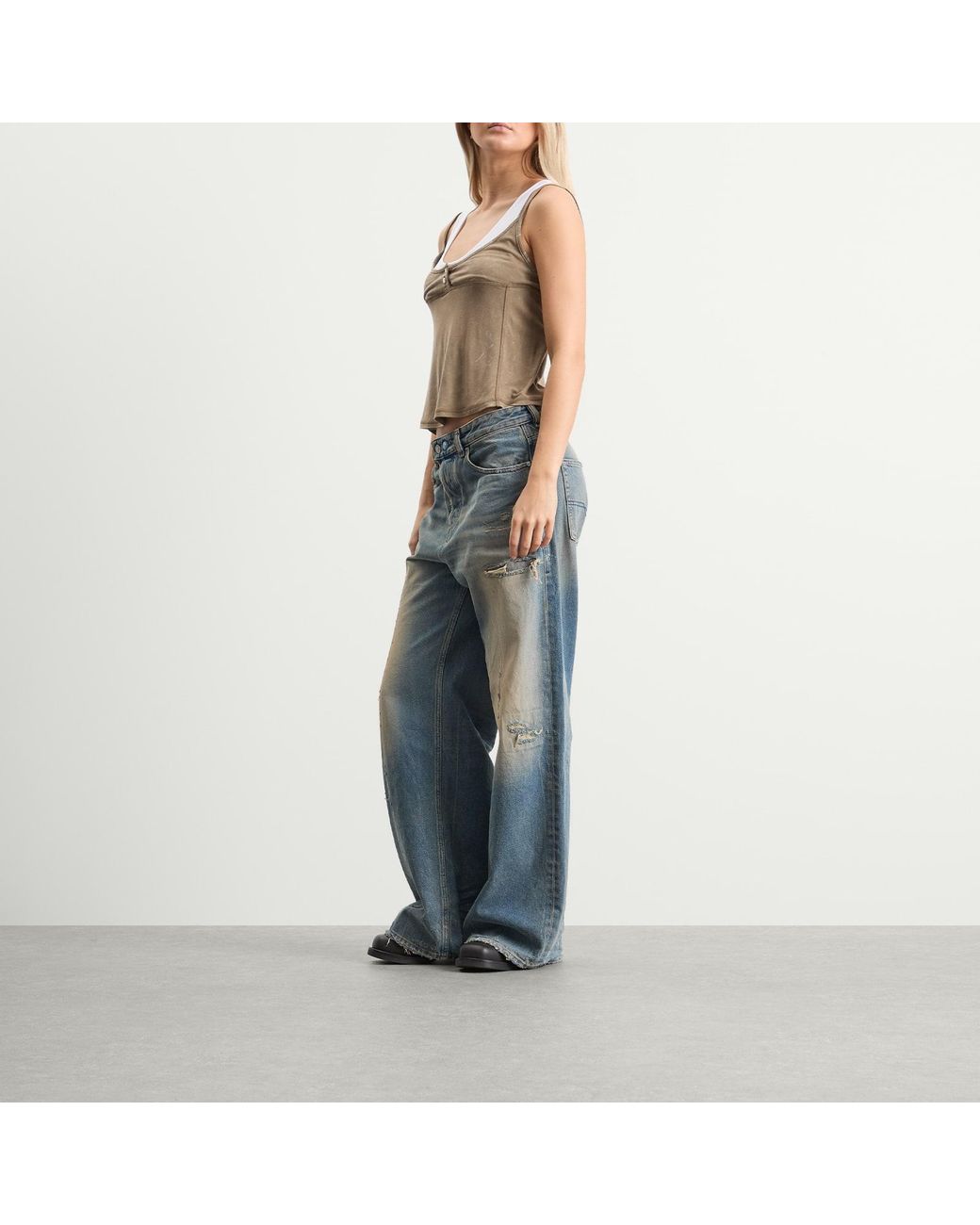 DIESEL Brown T-Olisse Double Layer Cami Top