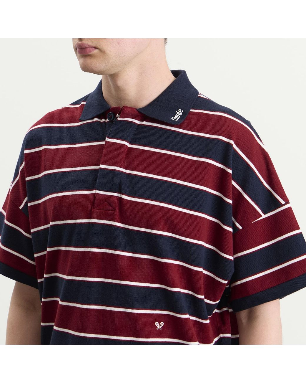 Rhude Red Fontaine Striped Polo Shirt for men