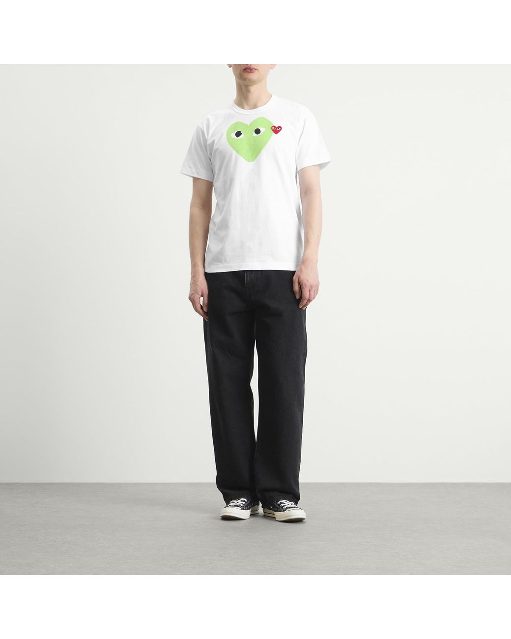 COMME DES GARÇONS PLAY Green Heart Colour Heart T-Shirt for men