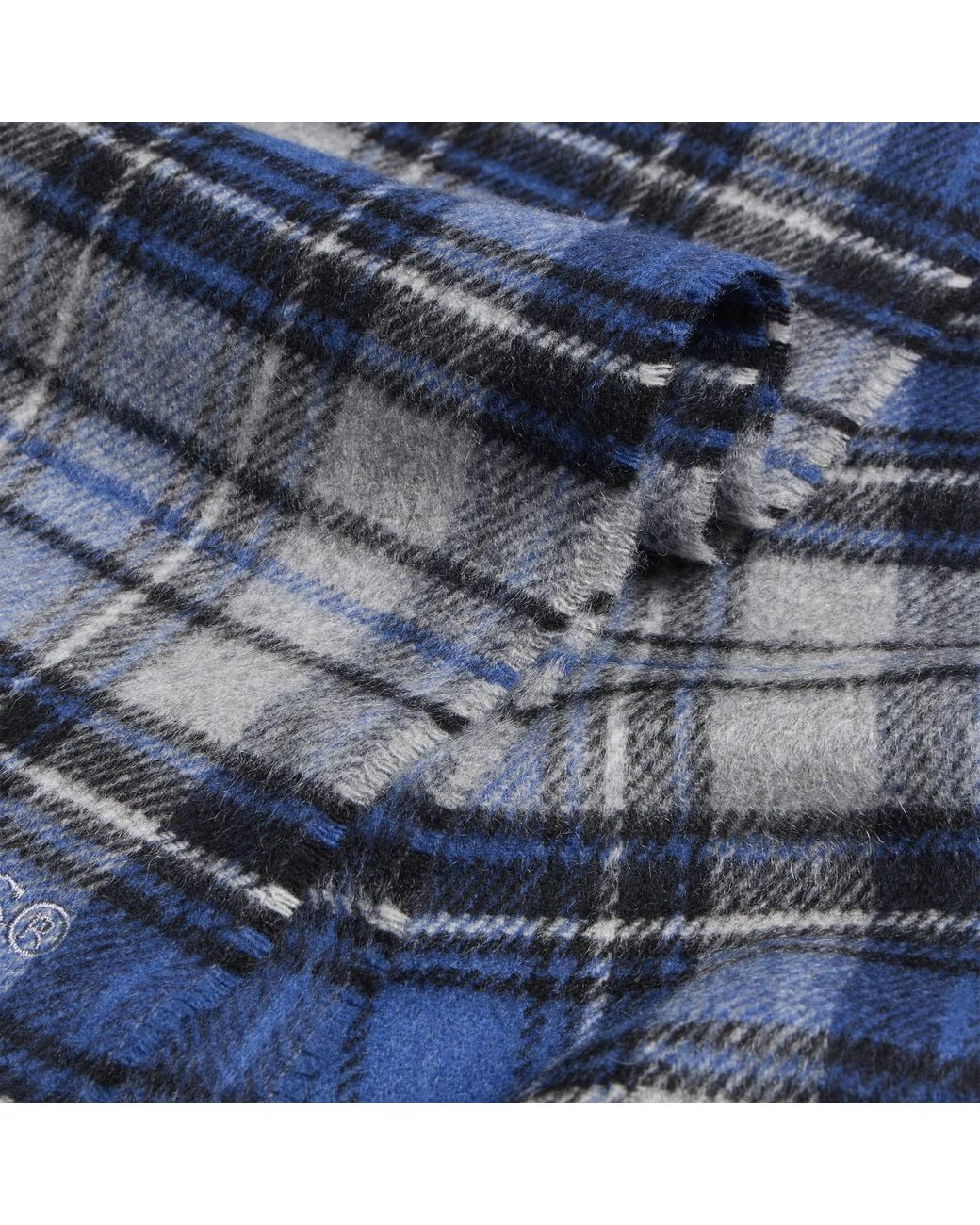 Acne Blue Canada Cashmere Check Scarf for men