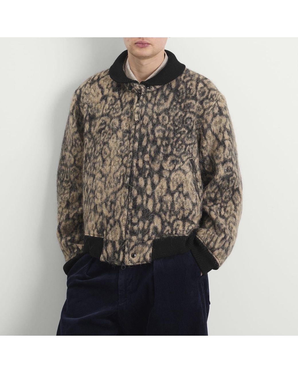 Engineered Garments Gray Leopard Jacquard Ll Jacket for men