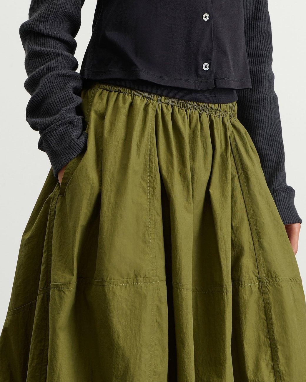 YMC Parachute Skirt in Green | Lyst