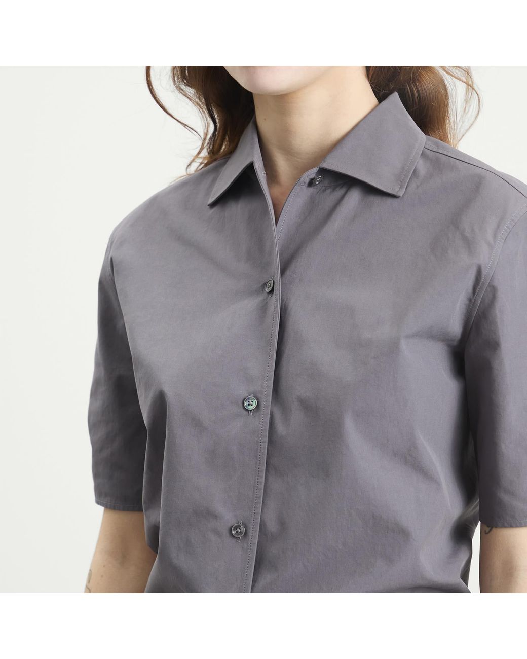 Jil Sander Gray Short Sleeve Boxy Shirt