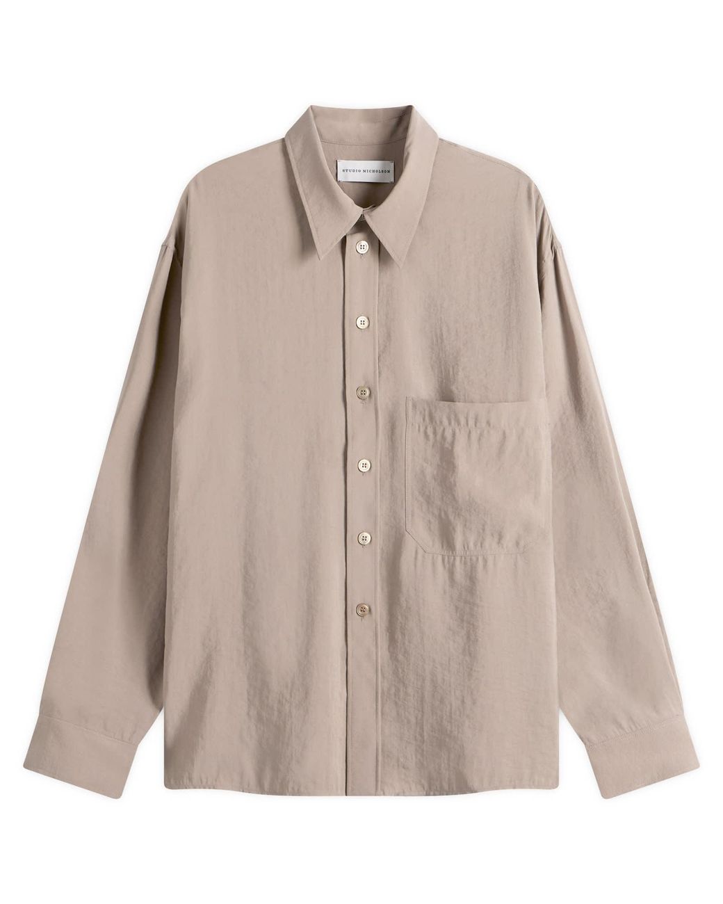 Studio Nicholson Brown Emper Oversized Patch Pocket Shirt for men