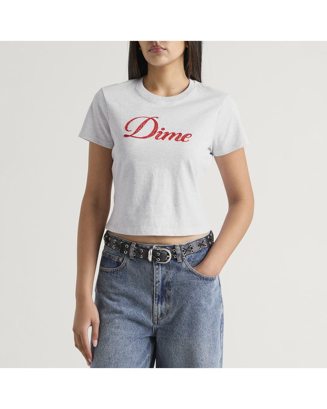 Dime White Cursive Crotchet Baby T-Shirt