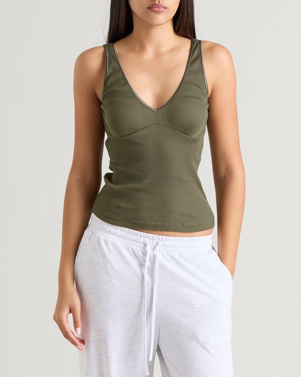 Fruity Booty Green V-Neck Tank Top