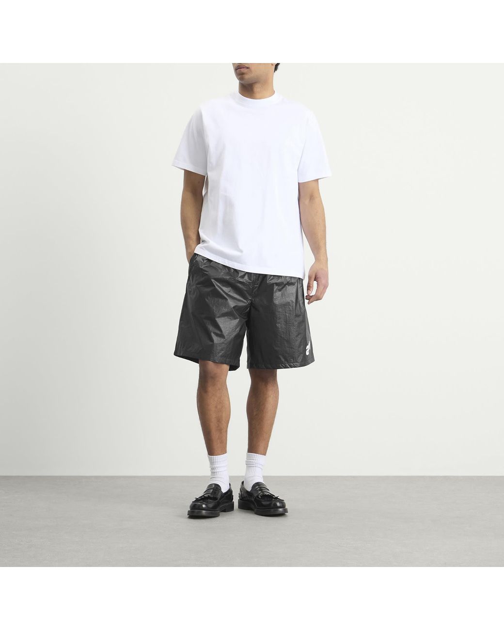Arte' Gray Big Logo Shorts for men
