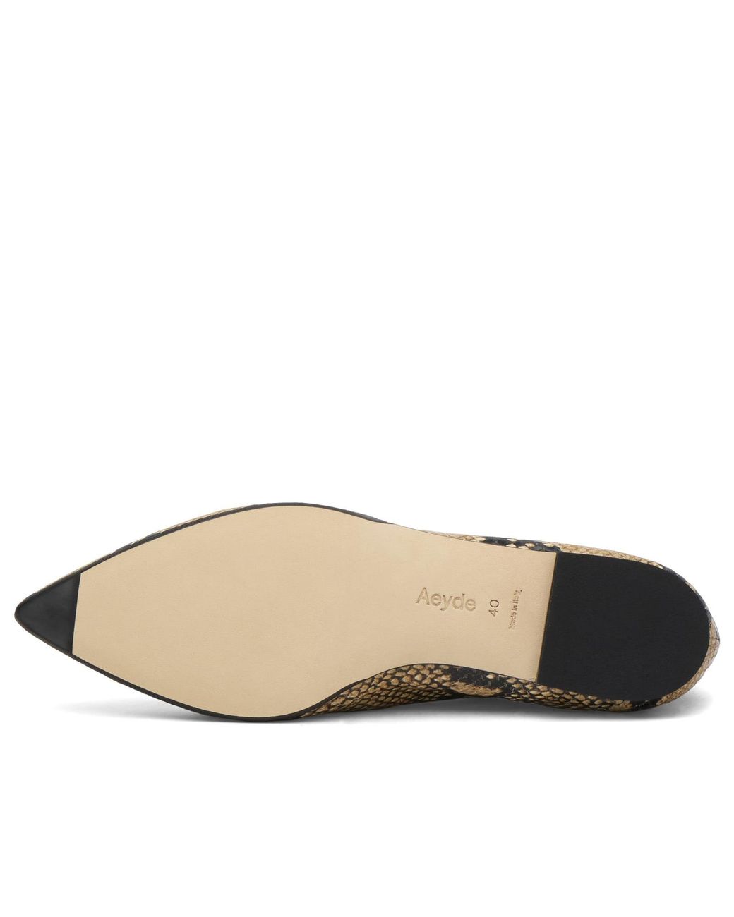 Aeyde Metallic Moa Snake Print Pointed Toe Flats