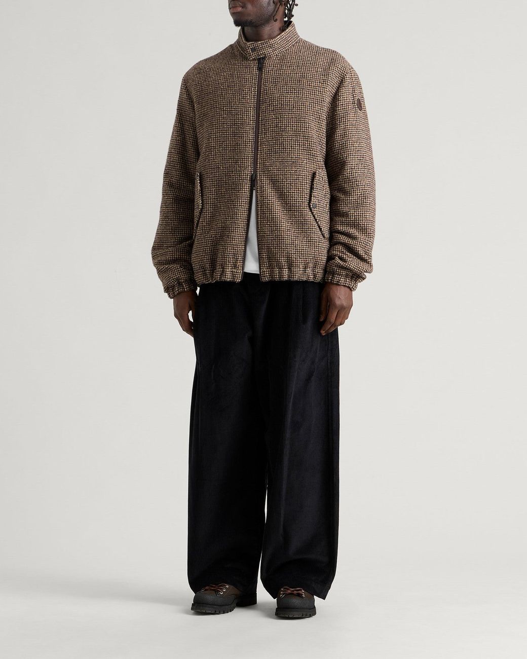Moncler Brown Ebrodel Micro Check Jacket for men