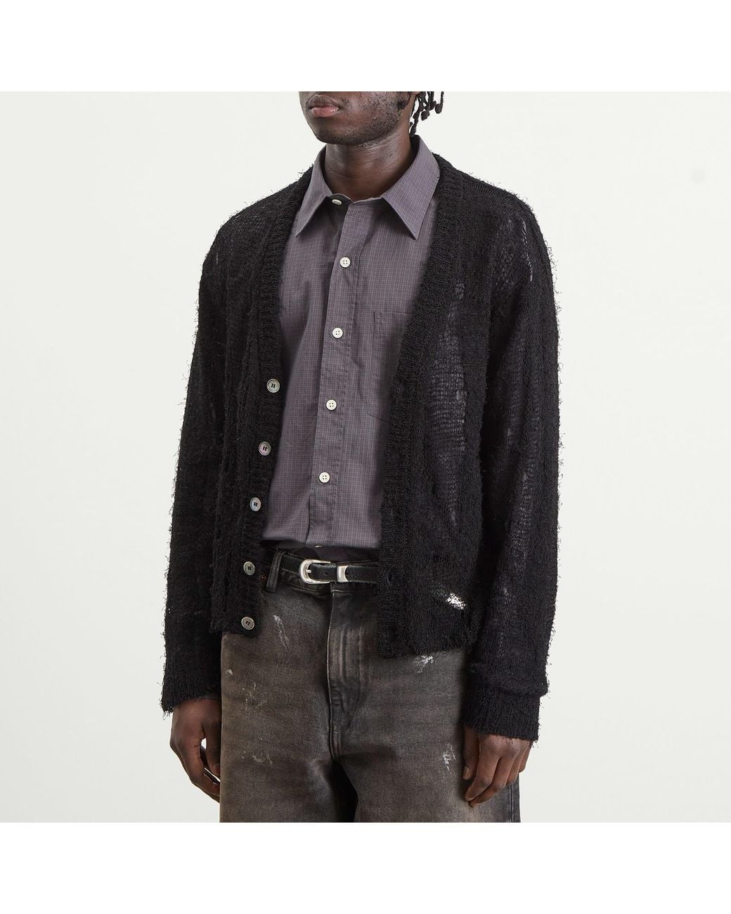 Our Legacy Black Linen Academy Cardigan for men