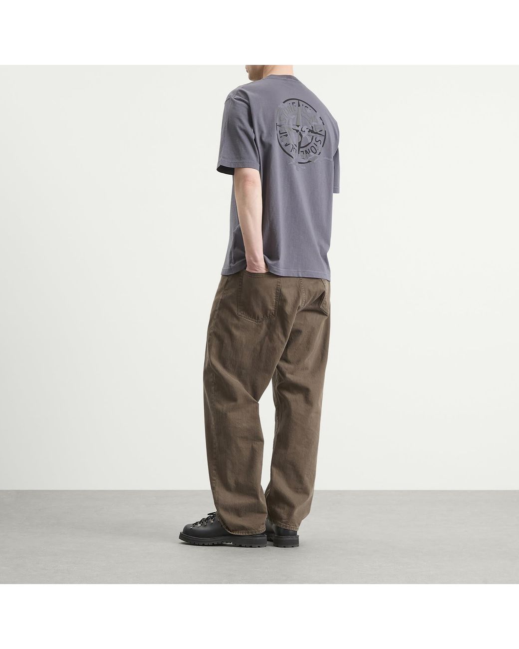 Stone Island Gray Camo Compass T-Shirt for men