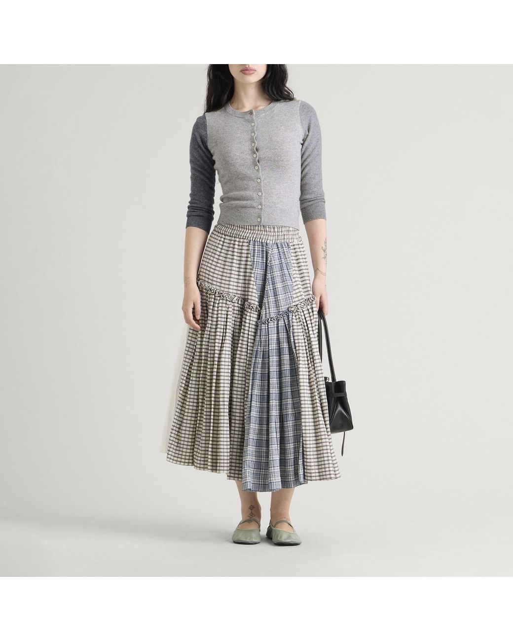 Peachy Den Gray Colourblock Cardigan