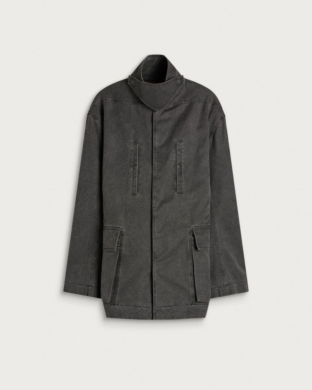Rick Owens Gray Collared Canvas Mac Jacket for men