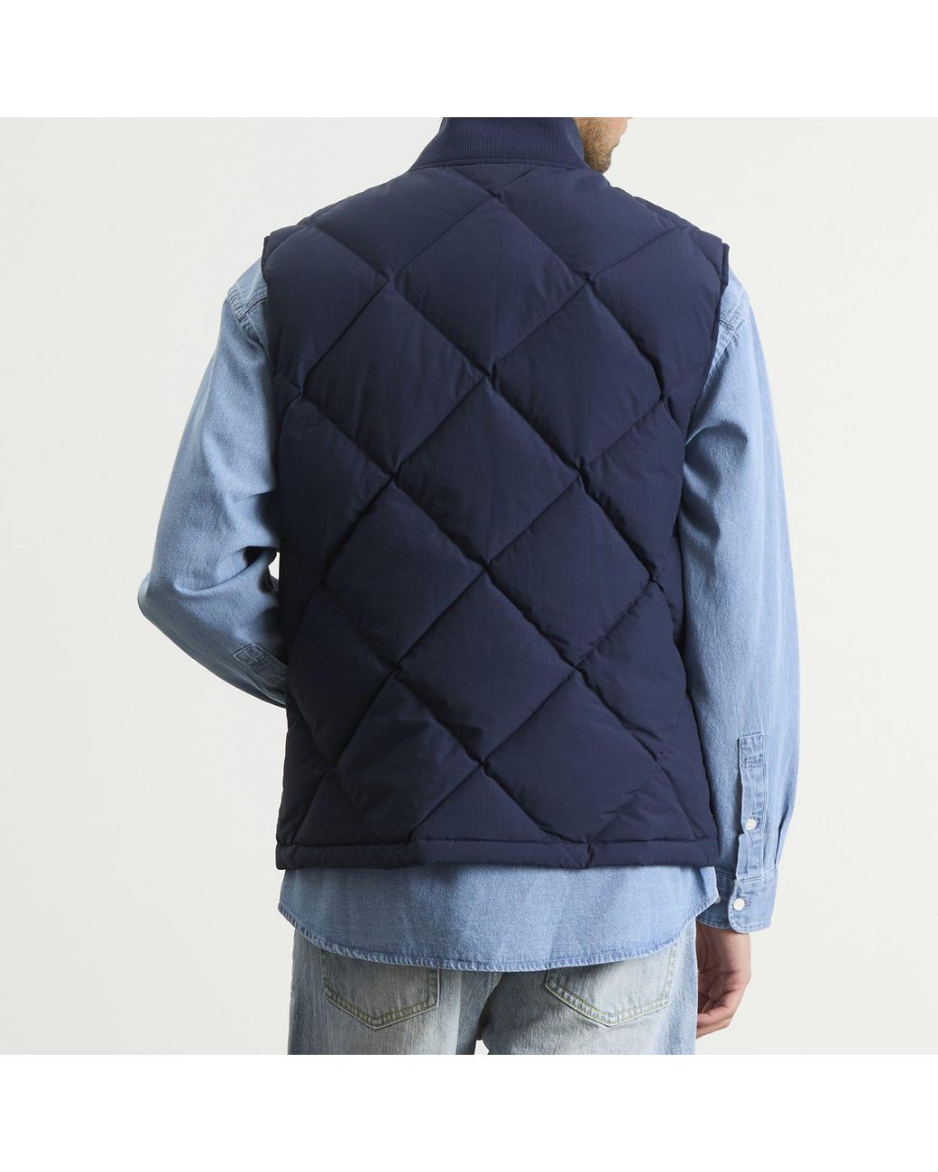 Dubbleware Blue Dubble Down Diamond Quilted Vest for men