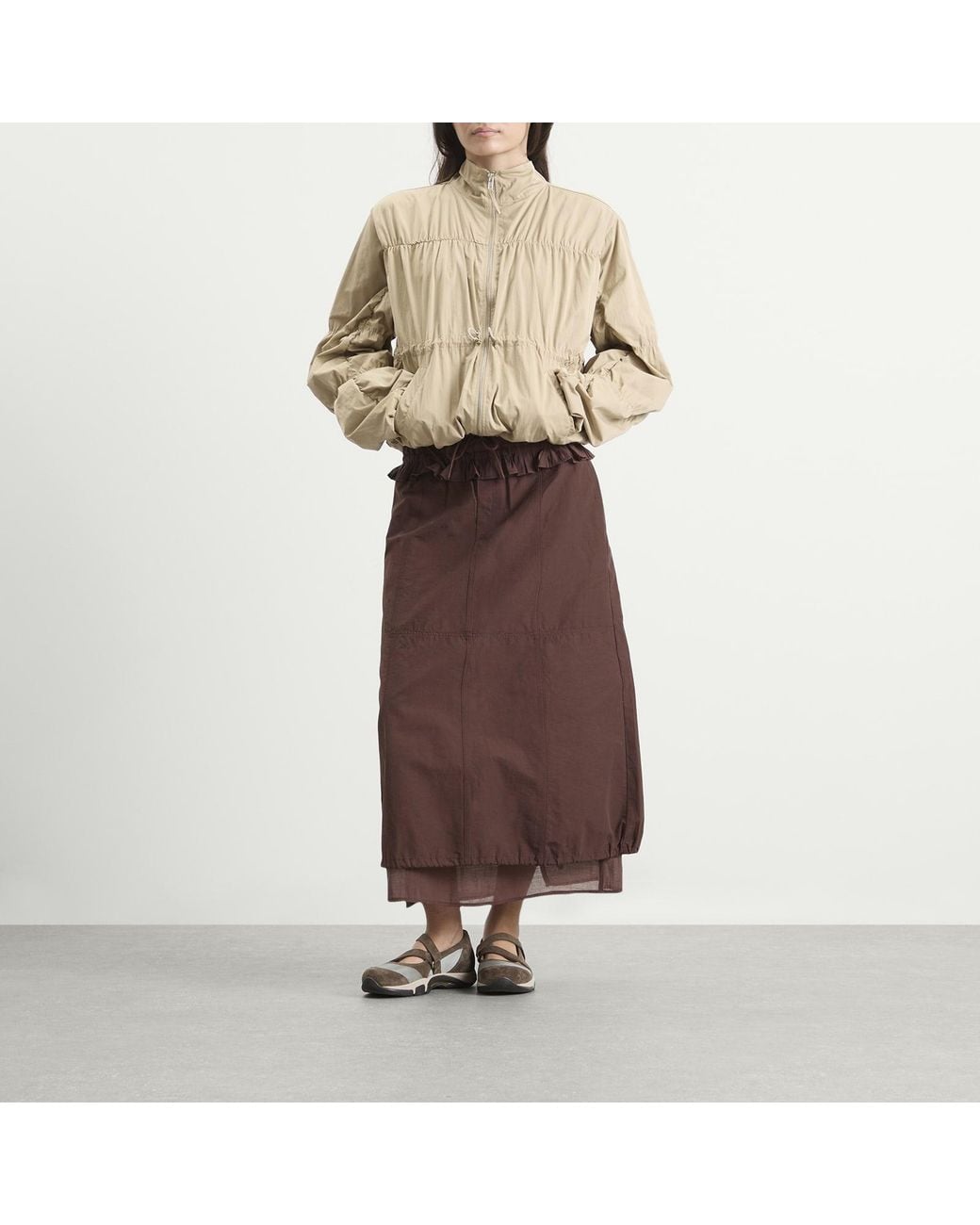 Damson Madder Brown Amber Panel Midi Skirt