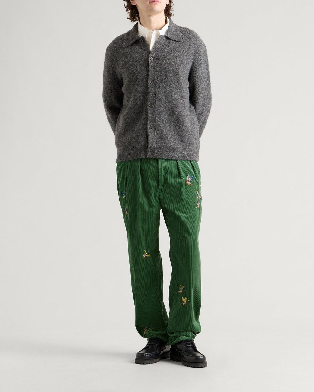 Polo Ralph Lauren Duck Embroidered Pleated Trousers in Green for Men | Lyst