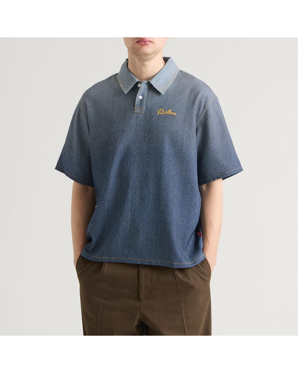 Malbon Blue Ironfade Polo for men