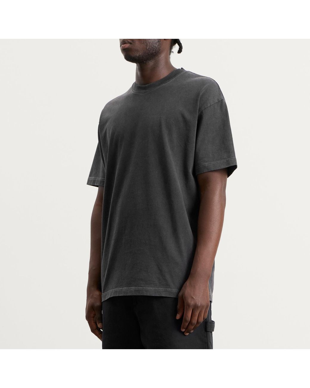 POLAR SKATE Black Stroke Logo Contrast T-Shirt for men