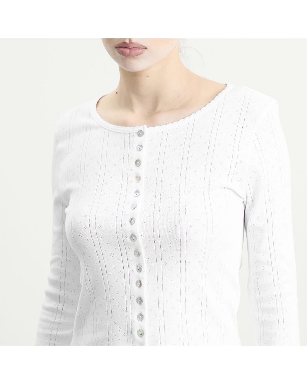 Rohe White Rohe Pointelle Cardigan