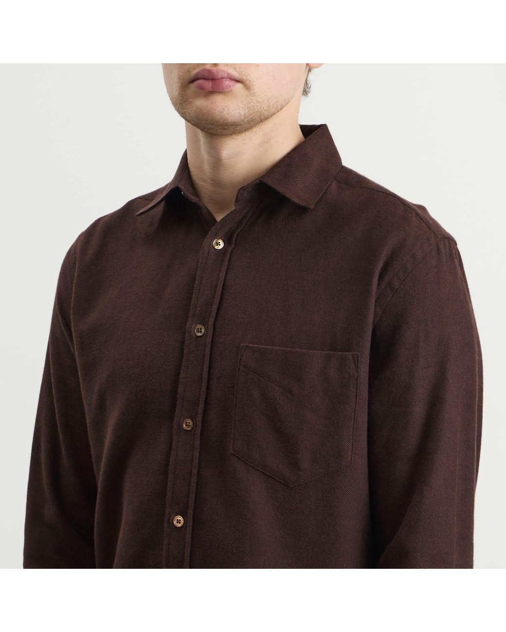 Portuguese Flannel Brown Teca Flannel Shirt for men