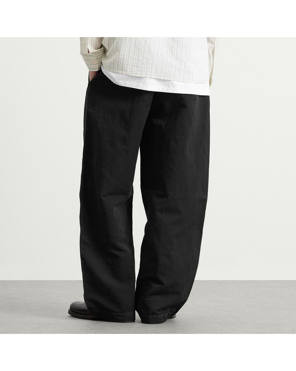 Studio Nicholson Black Sonny Cotton Linen Drawstring Trouser for men
