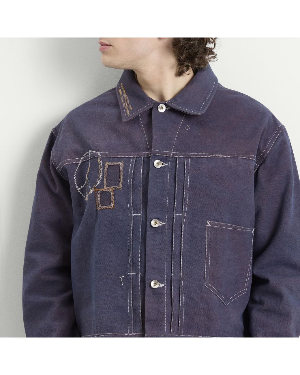 STORY mfg. Blue Hand Applique Friday Jacket for men