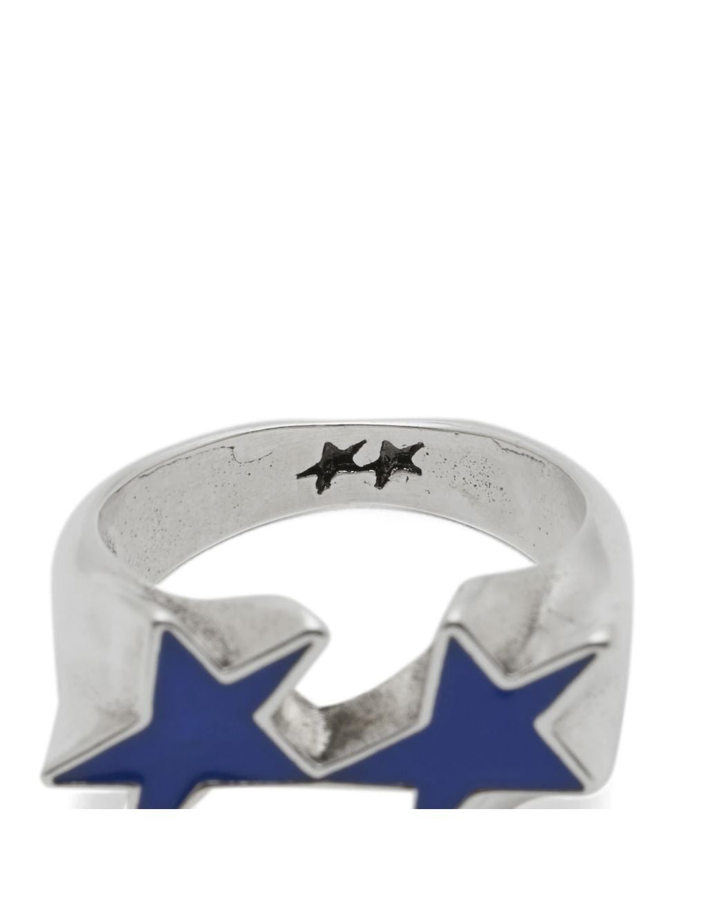 Twojeys Blue Icon Enameled Single Ring