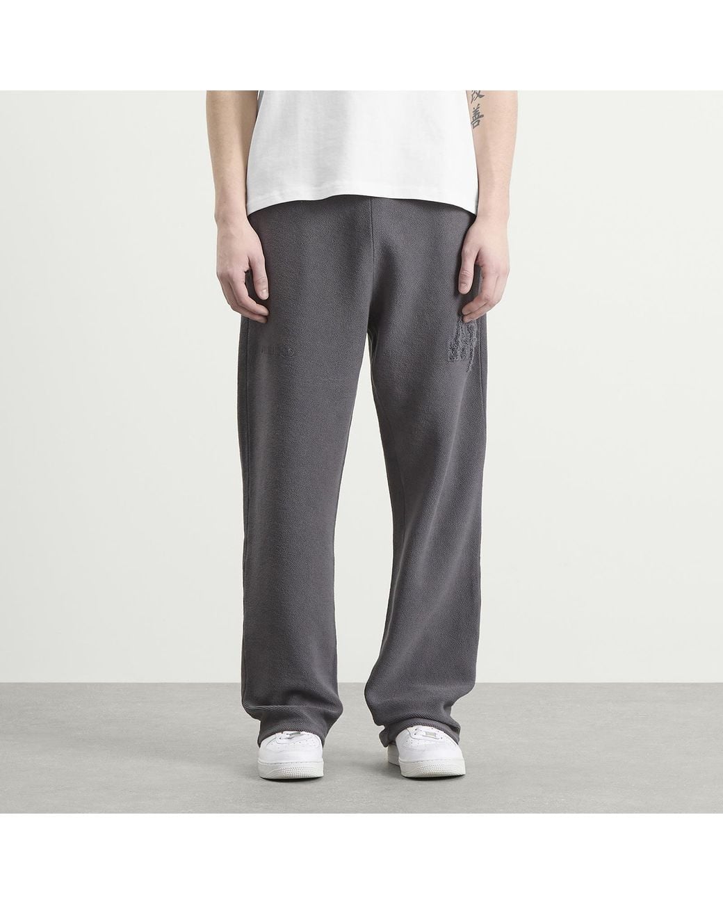 Annie Hood Gray Inside Out College Straight Joggers for men