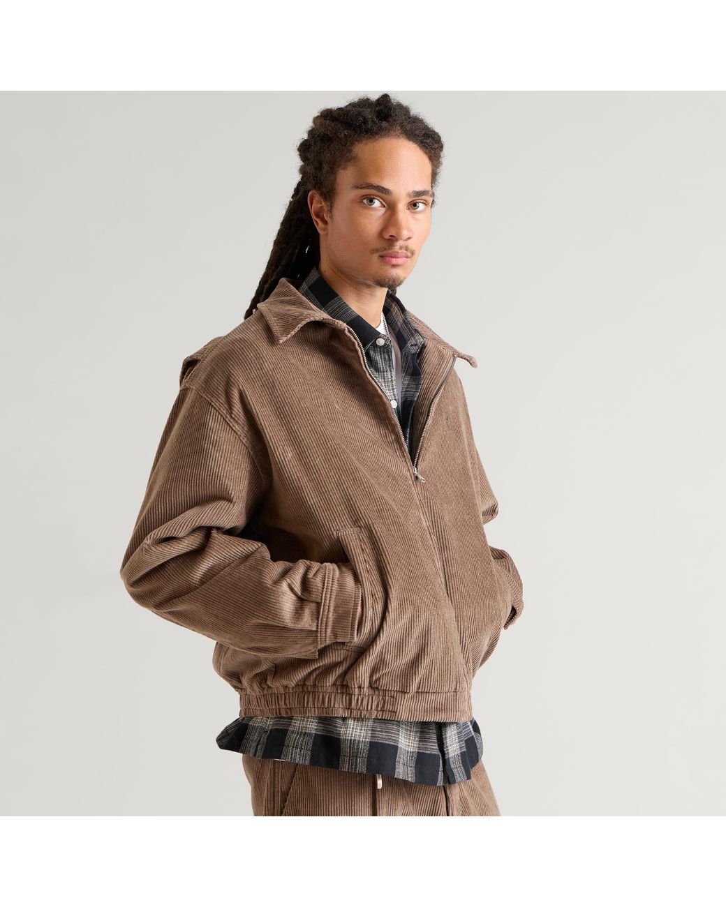 END. Brown Cord Monogram Jacket for men