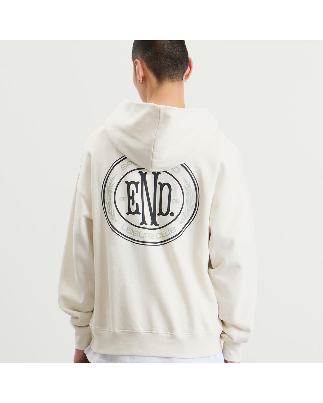 END. White Leisure Pullover Hoodie