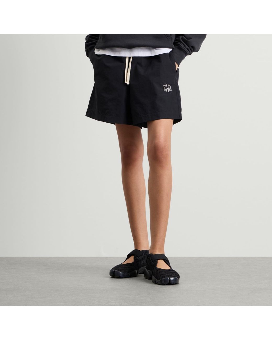 END. Black Flight Drawstring Shorts