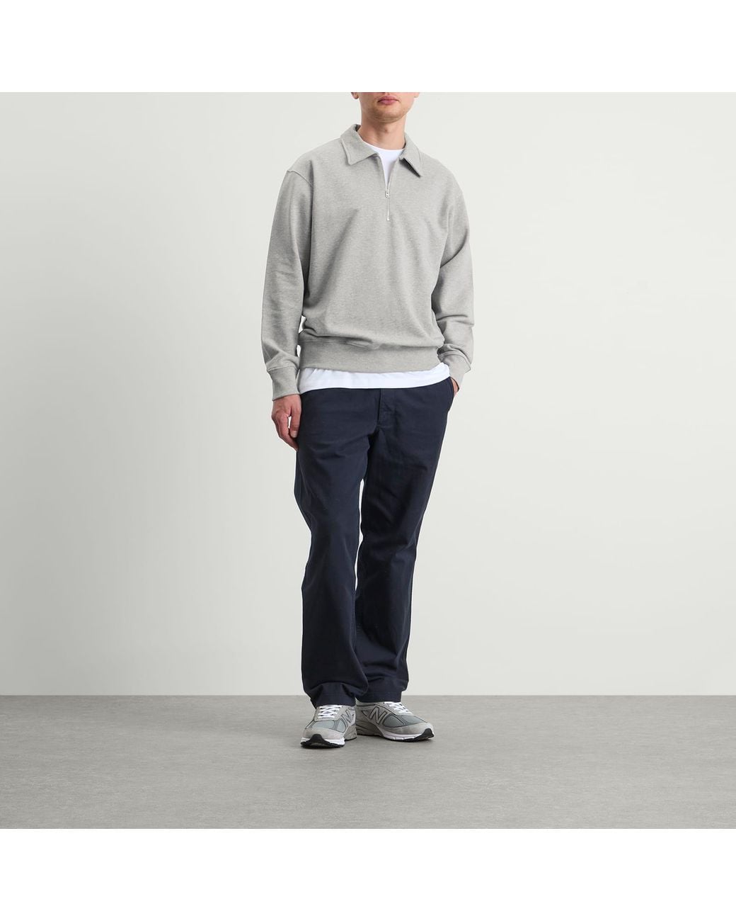 Norse Projects Gray Norse Standard Half Zip Sweatshirt for men