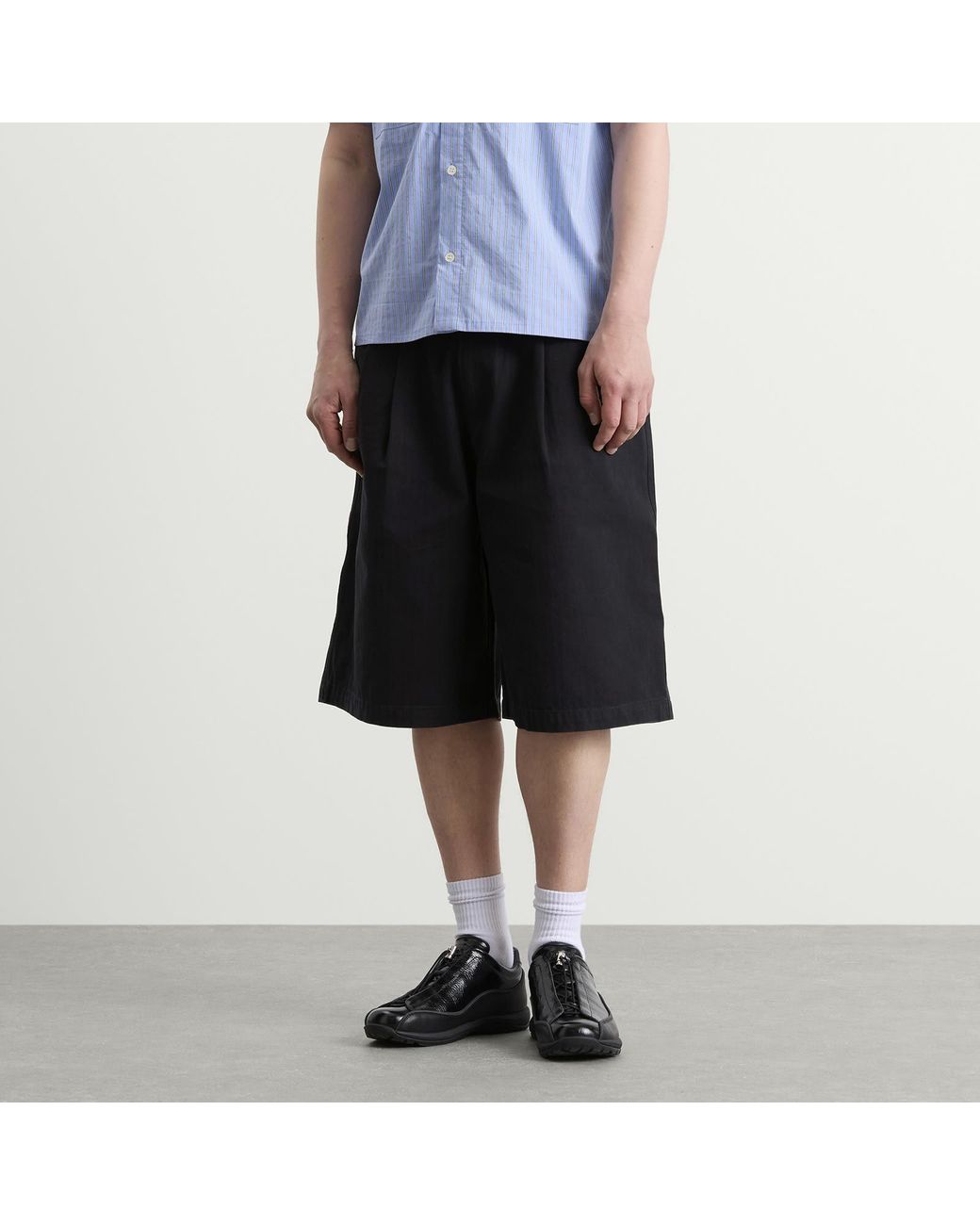 Butter Goods Black Pleated Shorts for men