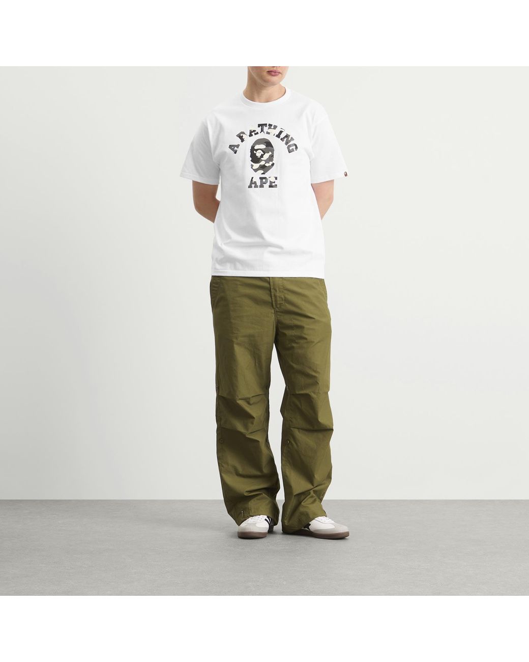 A Bathing Ape White City Camo College T-Shirt for men