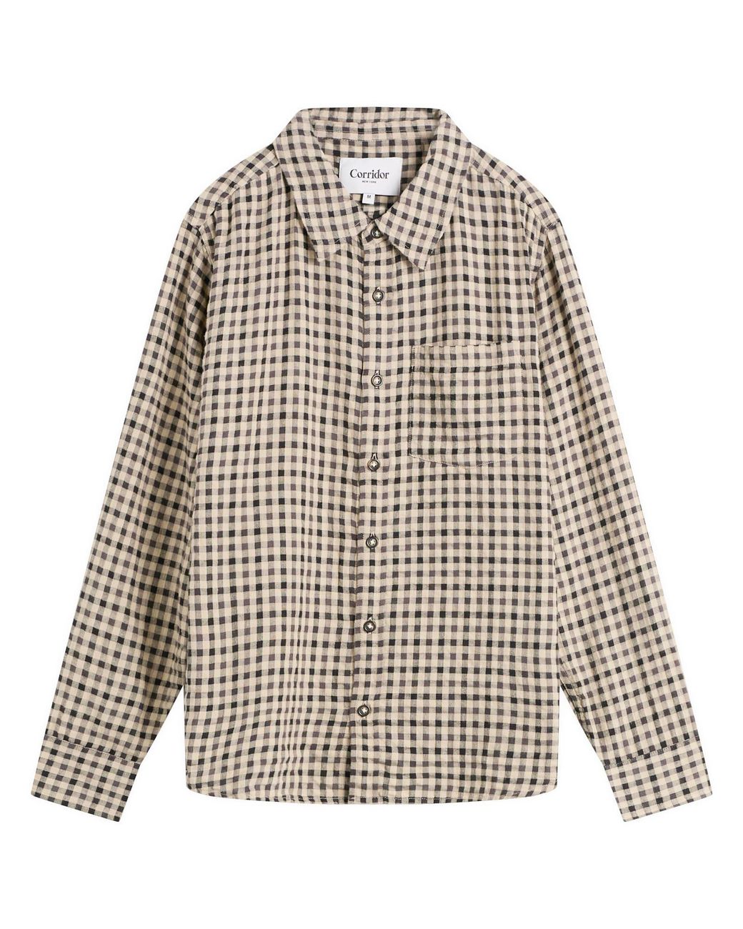 Corridor NYC Natural Fall Check Long Sleeve Shirt for men