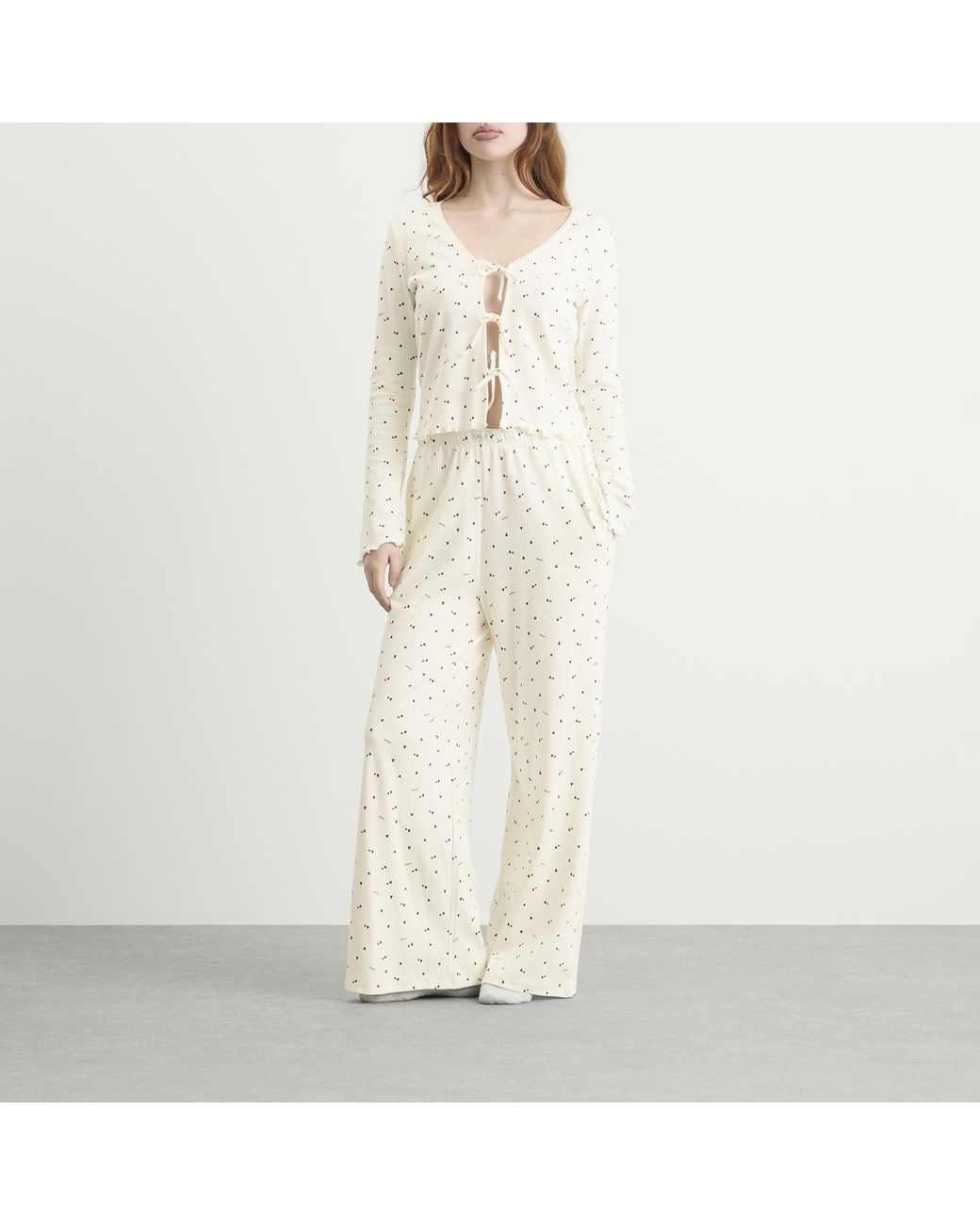 Tala White Sleep Lounge Wide Leg Trousers