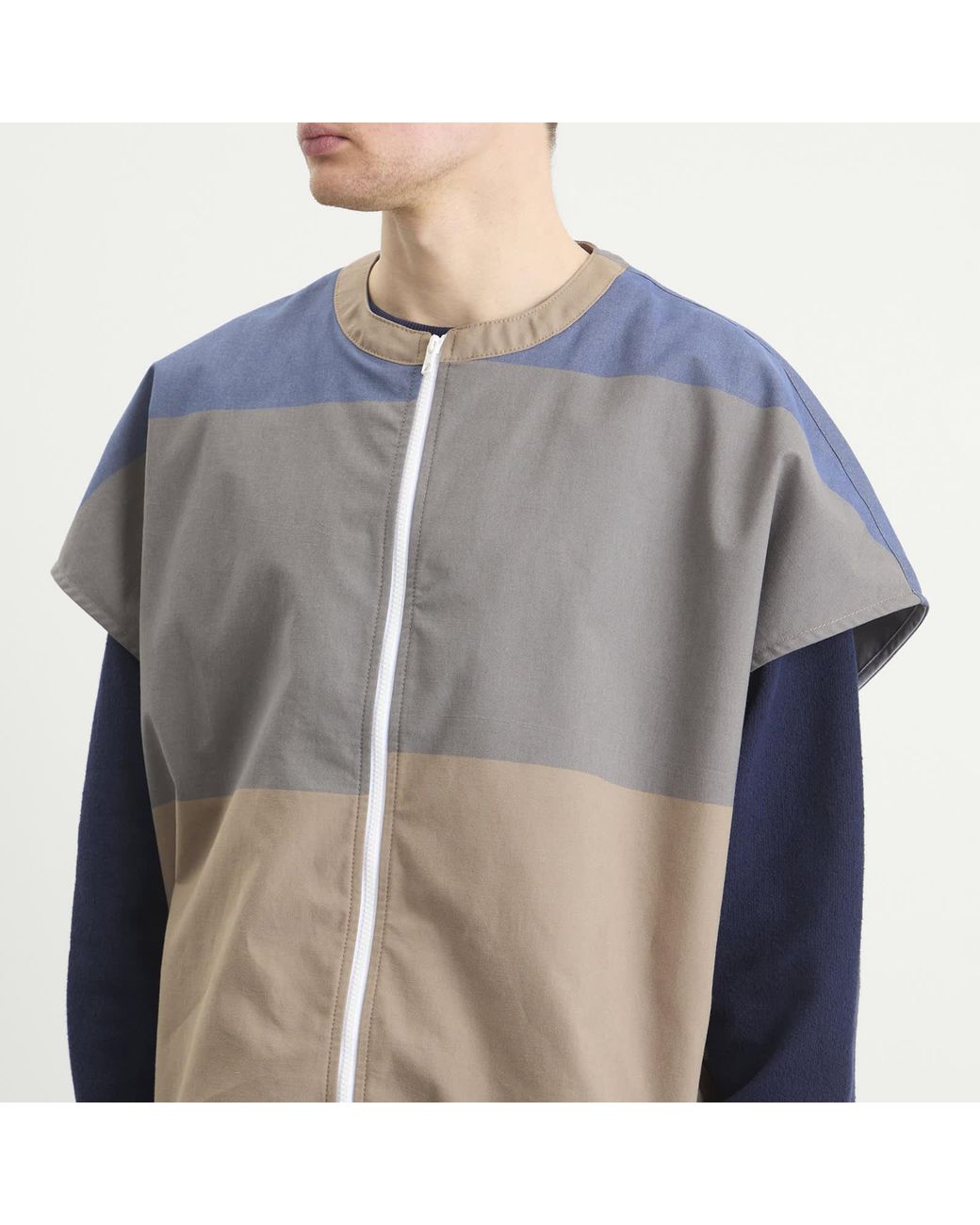 EBIT Gray Patchwork Gilet Jacket for men