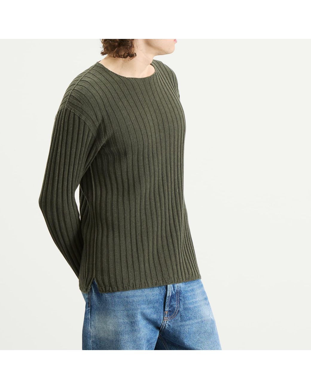 Acne Studios Kartic Cotton Core Ribbed Jumper in Green for Men | Lyst
