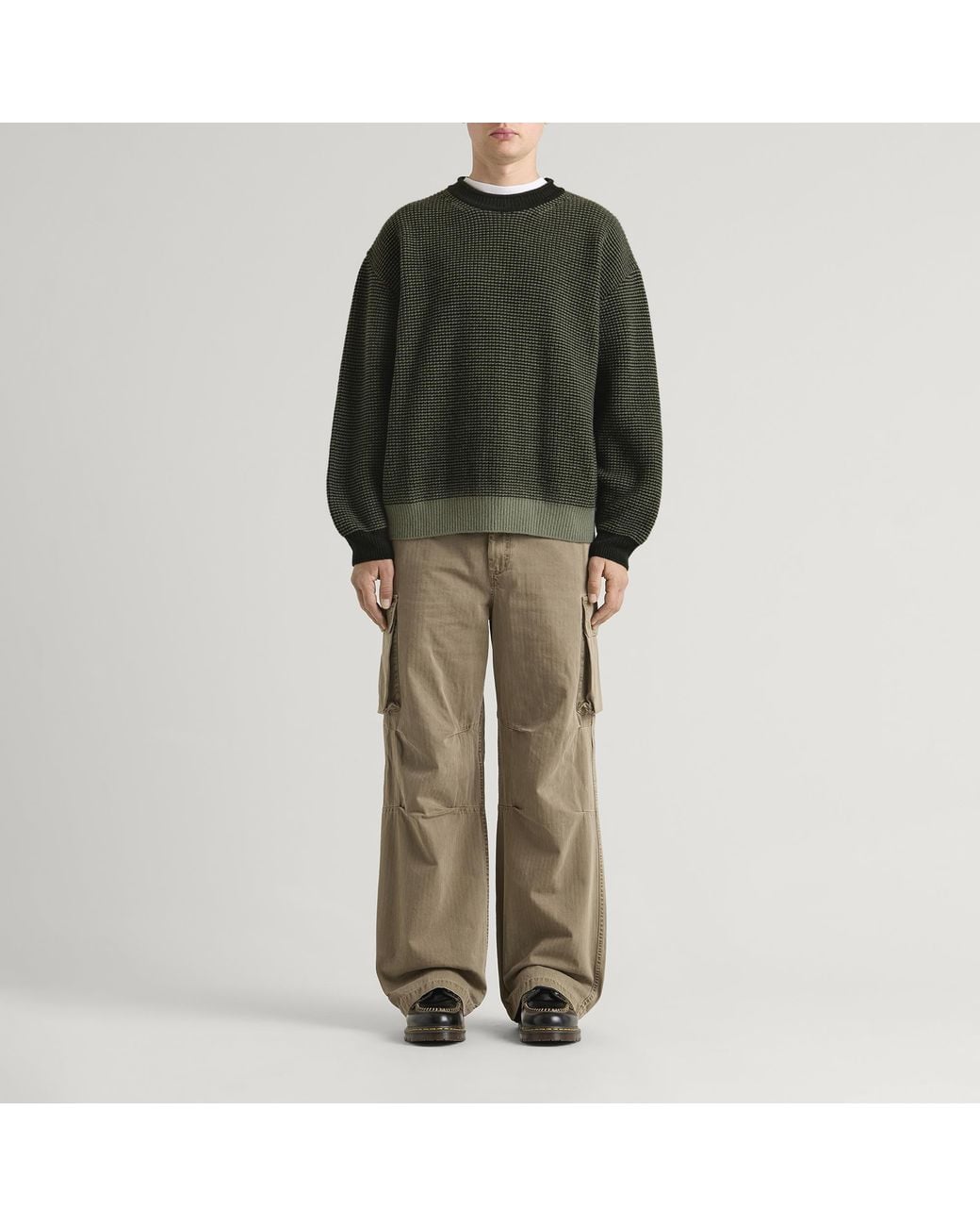 FRIZMWORKS Green Rollneck Ringer Knit for men
