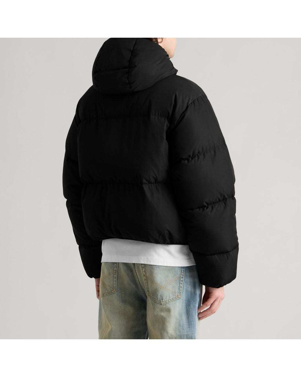 Cole Buxton Black Hooded Cocoon Down Jacket for men