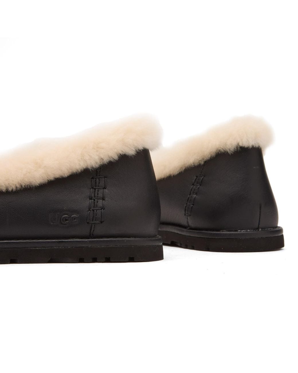 Ugg Black Zora Leather Ballet Flat